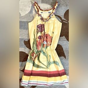 Chelsea & Violet Iris Garden Dropped Waist Sleeveless Cotton Mini Dress